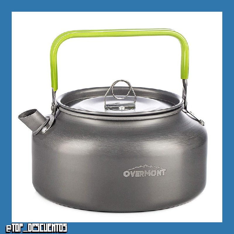 Overmont 1,2 L Hervidor de Agua portátil Tetera Cafetera Outdoor Kettle de Aluminio para Camping Exterior Picnic Senderismo