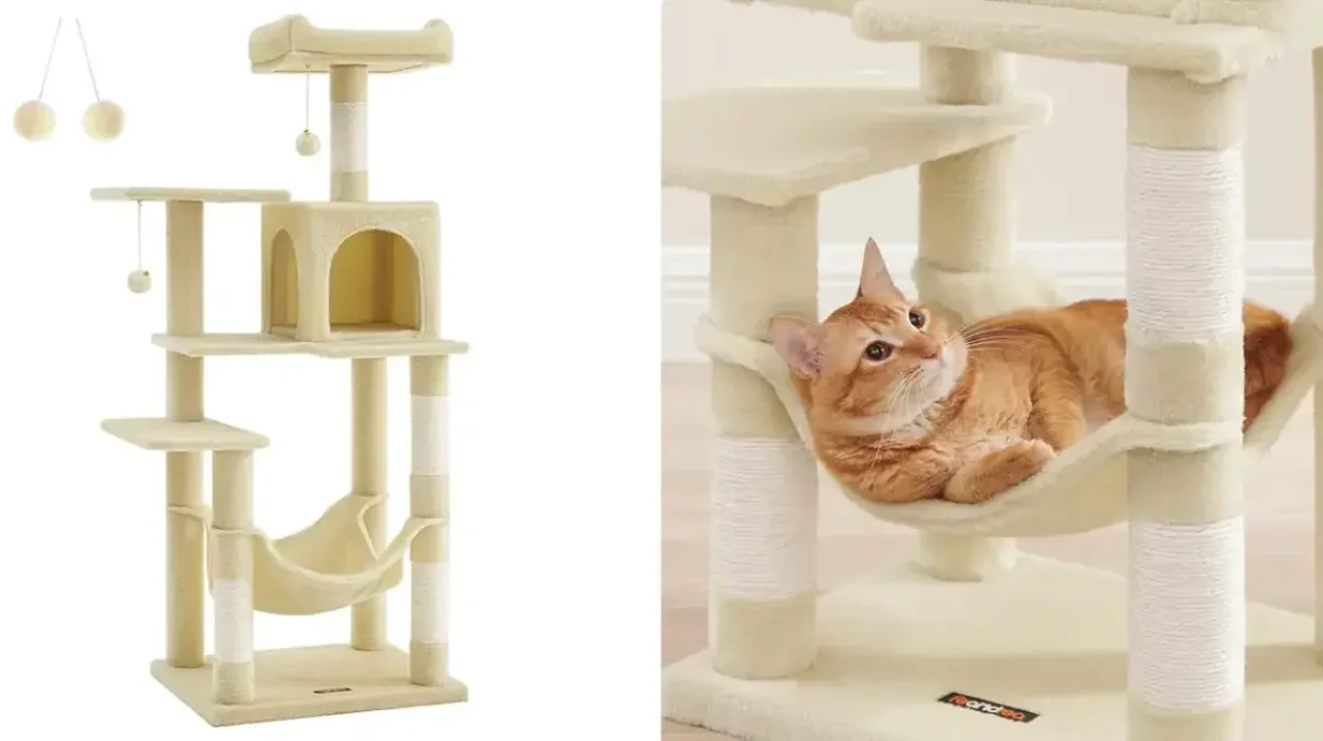 Árbol rascador para gatos Feandrea de 112 cm de altura por sólo 28,80€ con cupón y envío gratis (-76%)