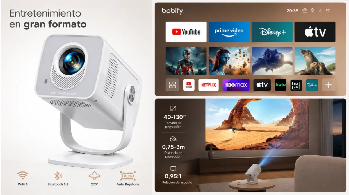 Cine en casa fácil con el proyector portátil Toptro TP2 con Android 14, WiFi 6 y Bluetooth por sólo 67,68€ (43% de descuento)