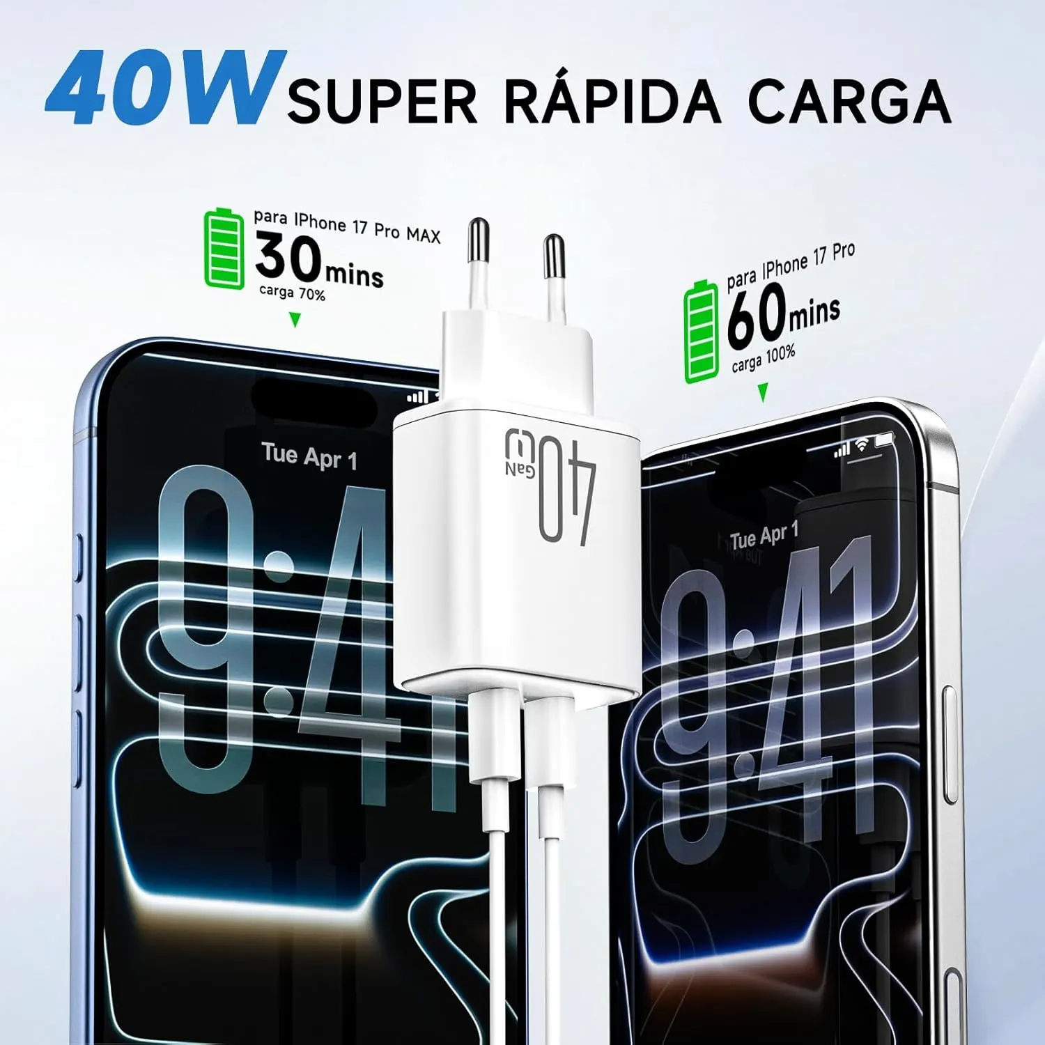 Set 2 Cargadores Rápidos de 40W con dos puertos USB-C por 18,04€ en Amazon