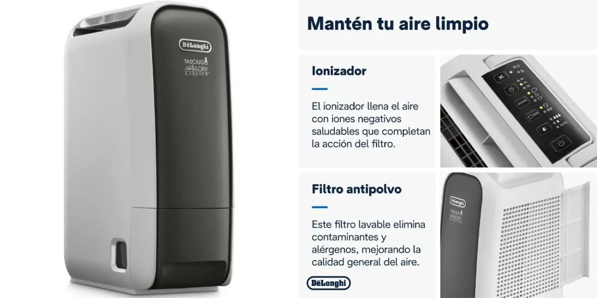 Deshumidificador ionizador De'Longhi Tasciugo AriaDry Light DNS65 por sólo 199€ con envío gratis (-43%)