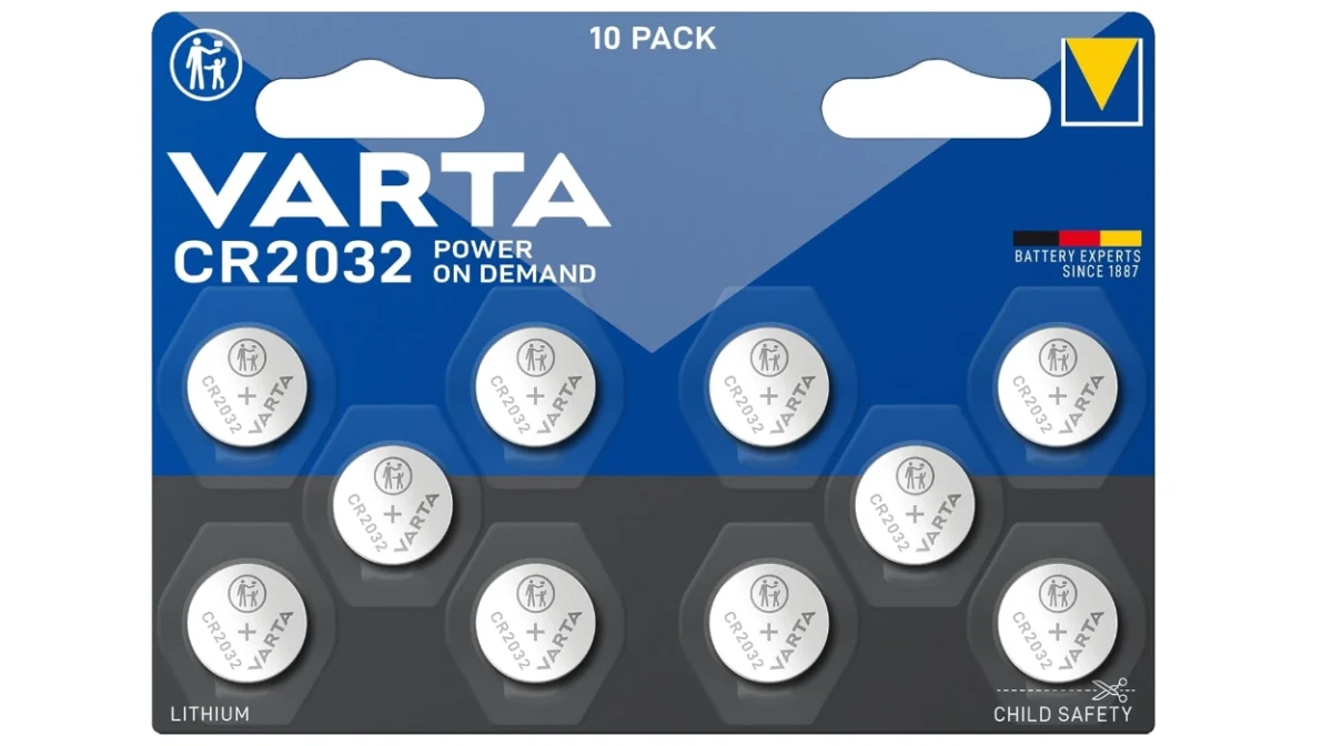 Paquete de 10 pilas de botón Varta CR2032 por sólo 6,59€ (-49%)
