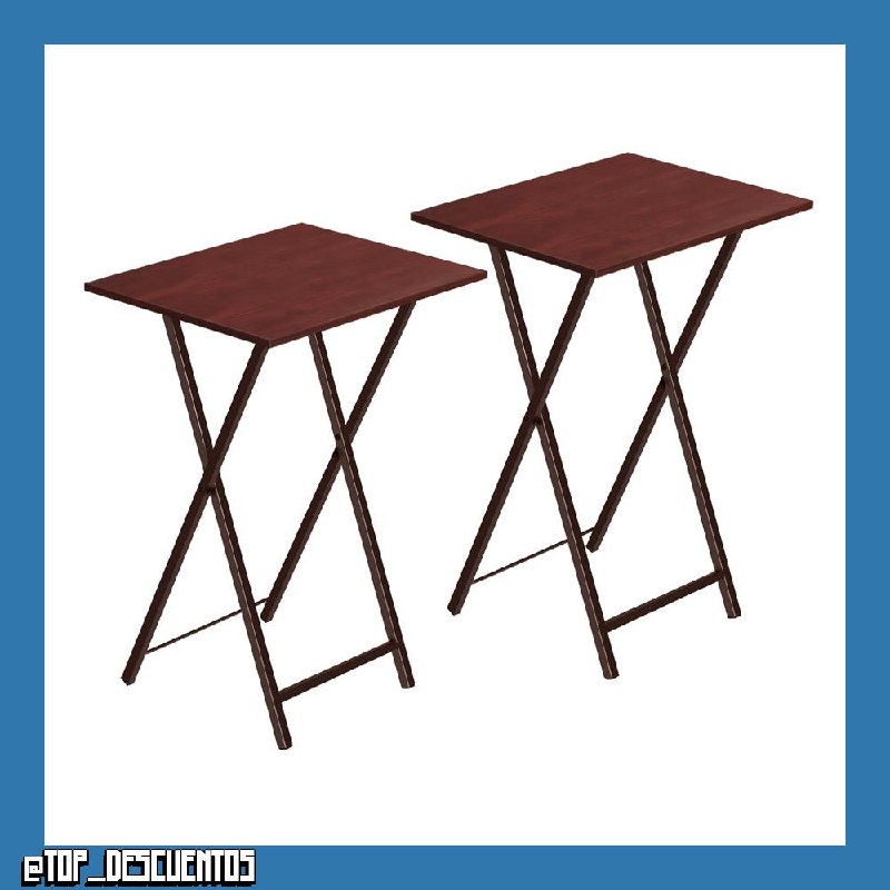 HOOBRO Plegable Mesa Auxiliar de 2, Mesa Lateral para Sofá, Escritorio Pequeño para Portátil, pequeño Plegable Mesa de TV, Fácil Almacenamiento Estructura, Marrón Rojizo EBR25BZ01