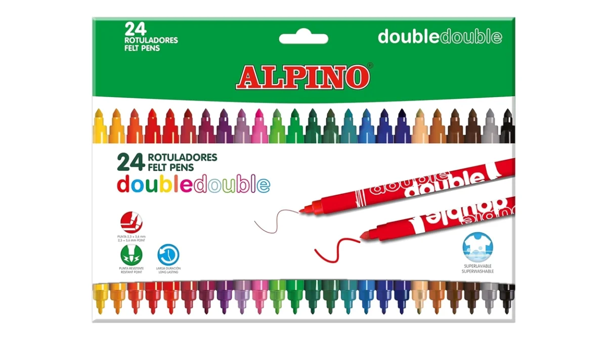 Caja de 24 rotuladores Alpino Double Double por sólo 4,44€ (-43%)
