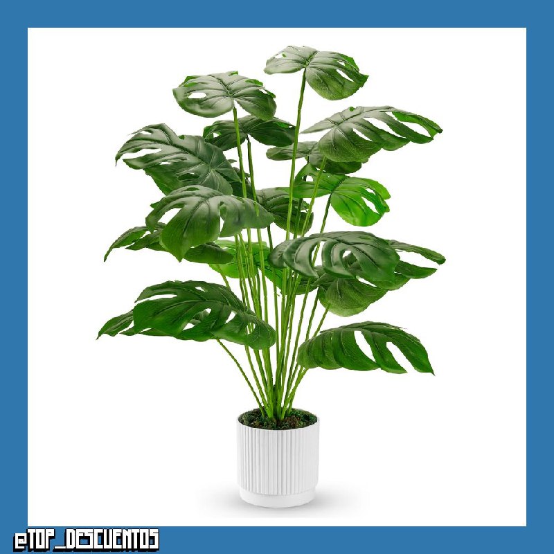 Der Rose Plantas Artificiales Grandes de 28 Pulgadas, Plantas Artificiales en Maceta de Monstera para Interiores y Exteriores, Sala de Estar, casa, Suelo, Porche Delantero, decoración de árbol