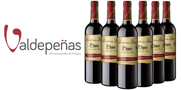Pack x6 Vino tinto Señorío de los Llanos Crianza de 750 ml con DO Valdepeñas por sólo 12€ (-27%)