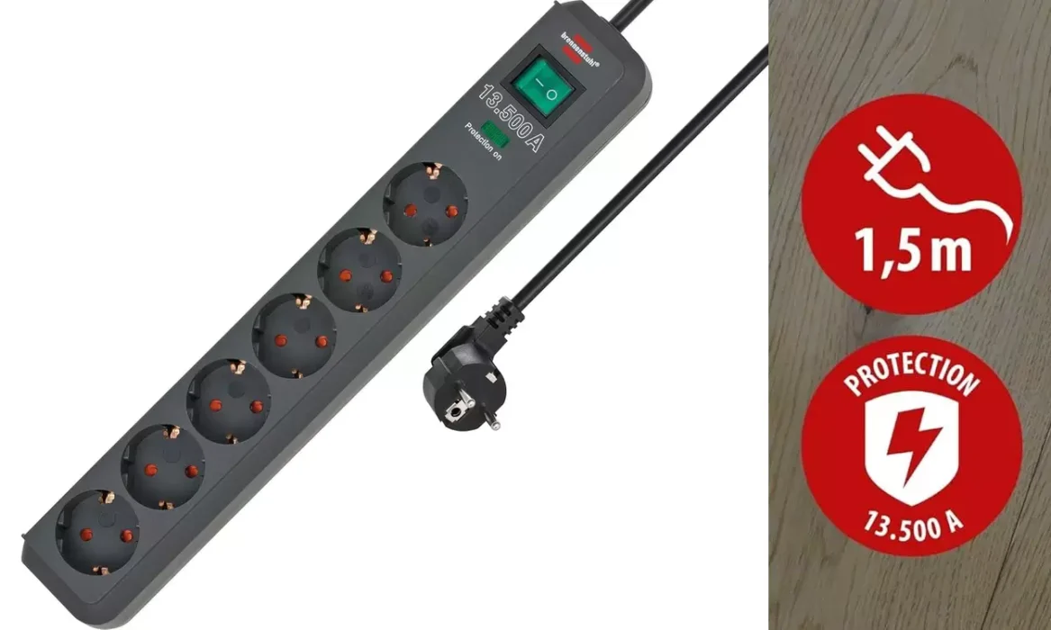 Regleta de enchufes Brennenstuhl Eco-Line de 6 tomas por sólo 10,99€ (-42%)