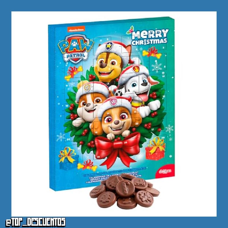 dekora - Calendario de Adviento de Chocolate para Niños Paw Patrol, 50 g
