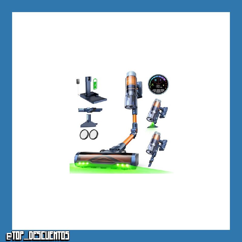 FAMIVAC FV5 Aspiradora sin Cable 70kPa/80Min, Base de Carga, Tubo Plegable