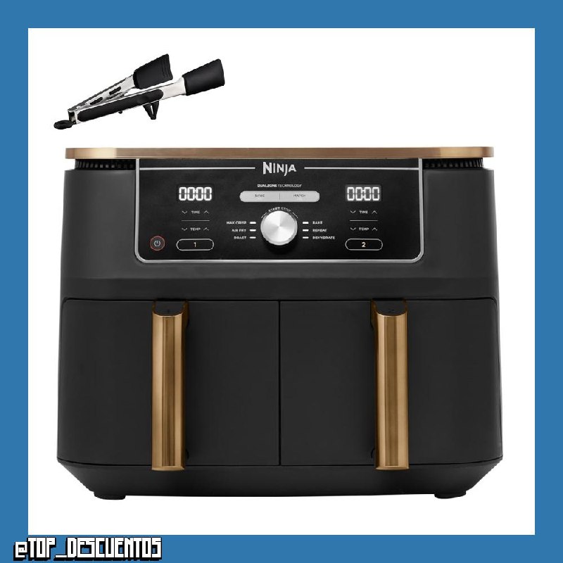 Ninja Foodi MAX, Freidora de Aire 6 en 1 con Compartimento Doble, 9,6L