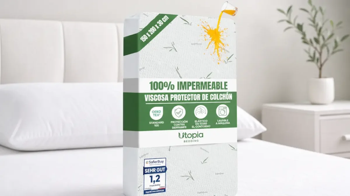 Protector de colchón impermeable Utopia Bedding de 150 x 200 cm, transpirable y elástico por sólo 15,47€ (-23%)