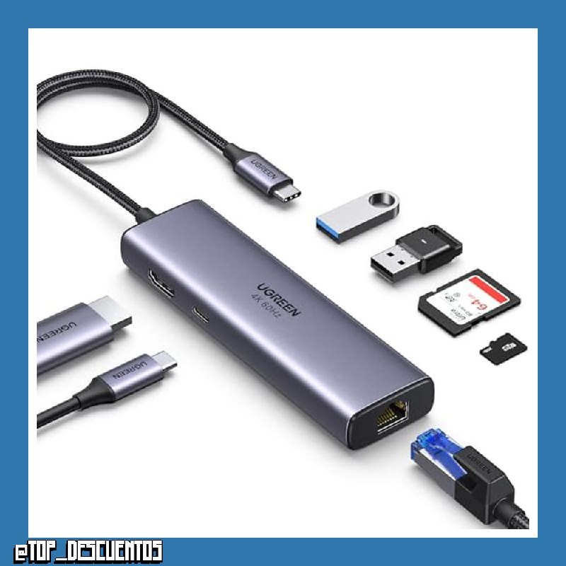 UGREEN Revodok 107 Hub USB C Ethernet Gigabit 7 en 1 Docking Station