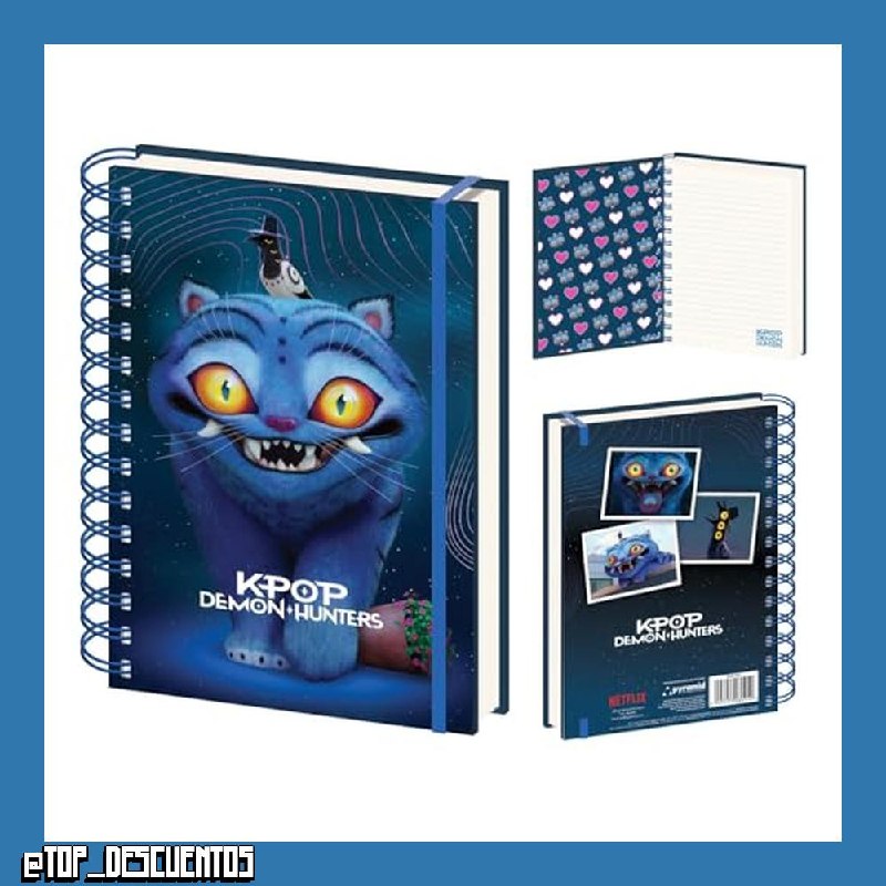 K-Pop Demon Hunters Cuaderno de tapa lenticular 3D, tamaño A5, con licencia oficial, tamaño A5, cuaderno de tapa lenticular 3D, diario de escritura rayado para escuela, universidad, regalo de
