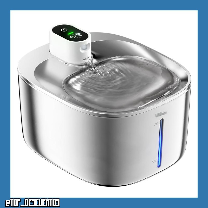 Fuente de Agua para Gatos, Acero Inoxidable, 4.1 L, dispensador de Agua inalámbrico para Mascotas, para Gatos y Perros en Interiores