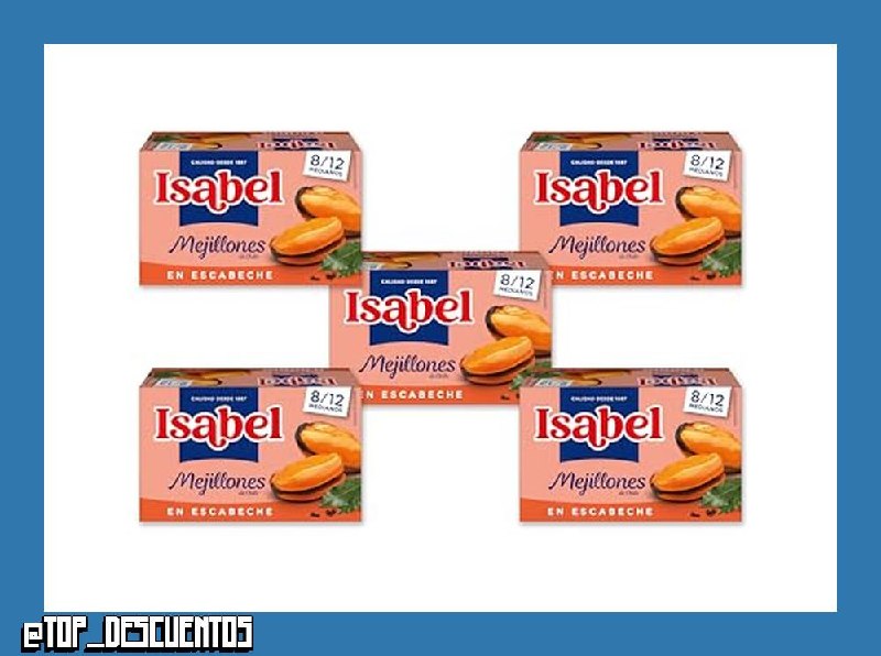 Isabel Pack de 5 latas de mejillones en escabeche 8-12
