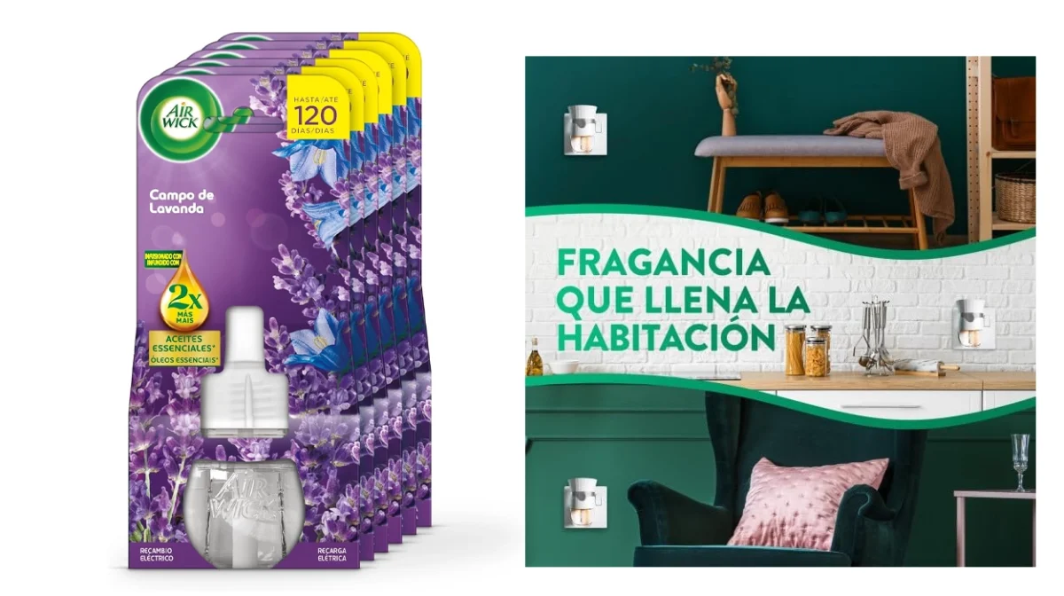 6 recambios Air Wick eléctrico aroma lavanda por sólo 13,99€ (42% de descuento) ¡2,80€ cada uno!
