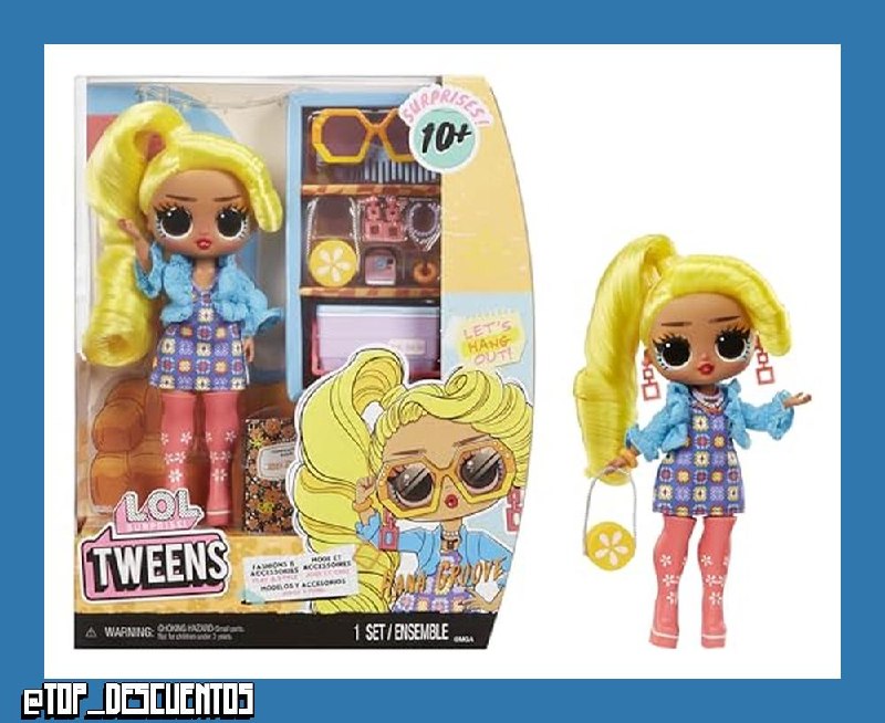 L.O.L. Surprise! Tweens - Muñeca de Moda Hana Groove - con Más de 10 Sorpresas y Fabulosos Accesorios - para Niños +4 Años