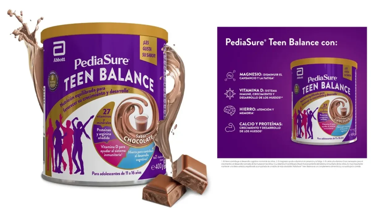 Suplemento para adolescentes PediaSure Teen Balance con hierro, vitamina D y sabor chocolate por sólo 13€ (25% de descuento)