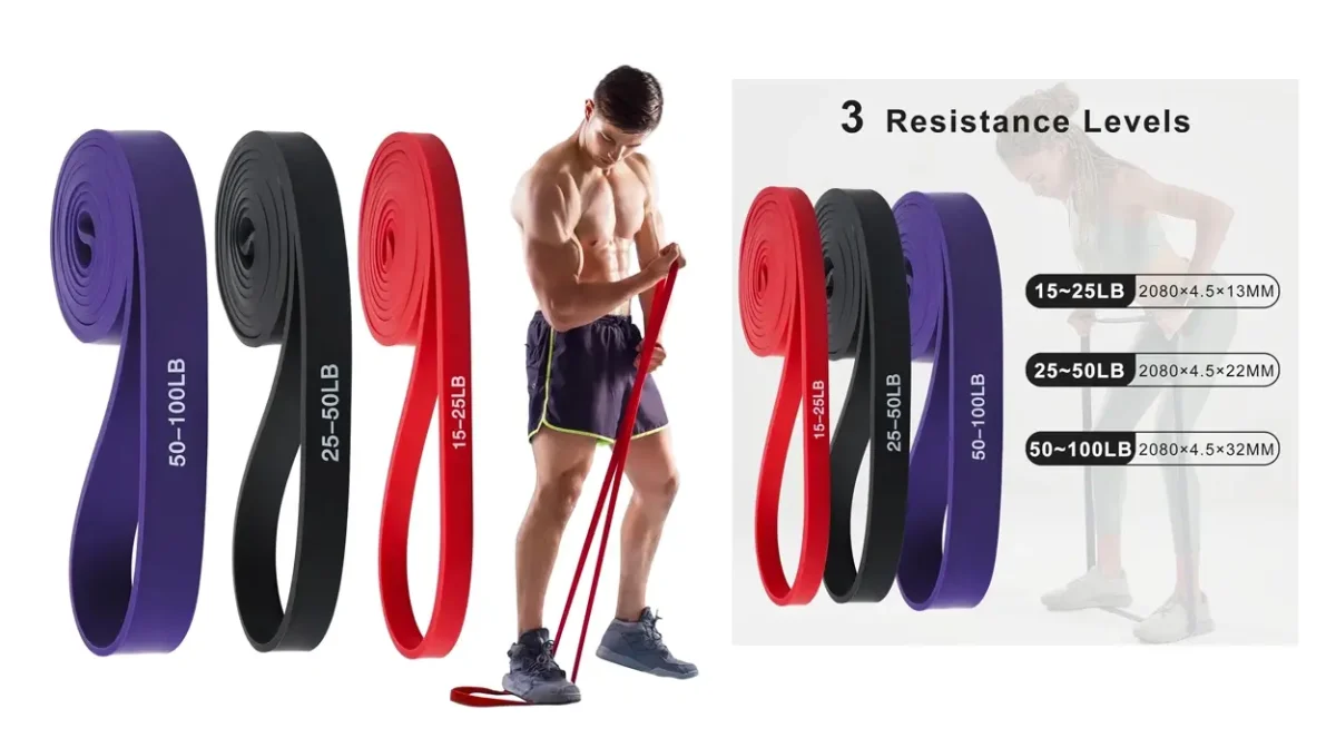 Practica en casa tus ejercicios de fuerza con este pack de 3 gomas elásticas para musculación a un precio buenísimo