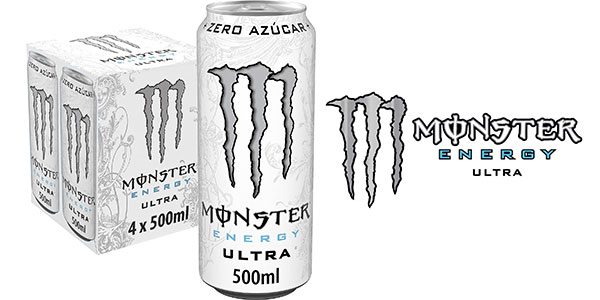 Pack de 4 latas de Monster Energy Ultra White de 500 ml por sólo 5,28€ (-21%) ¡1,32€ cada una!