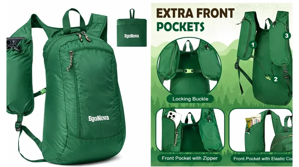 Esta mochila de senderismo plegable Egonova es ligera, práctica y muy barata: Llévatela hoy por sólo 9,49€ (27% de descuento)
