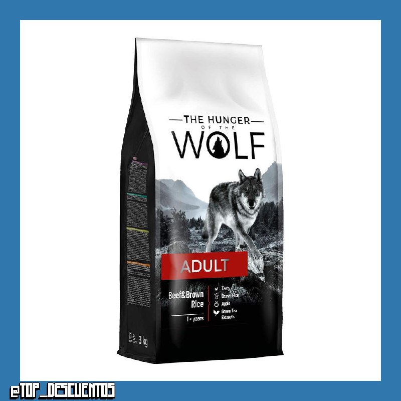 The Hunger of the Wolf Alimento seco para perros adultos de todas las razas, fórmula delicada con ternera y arroz integral- 3 kg