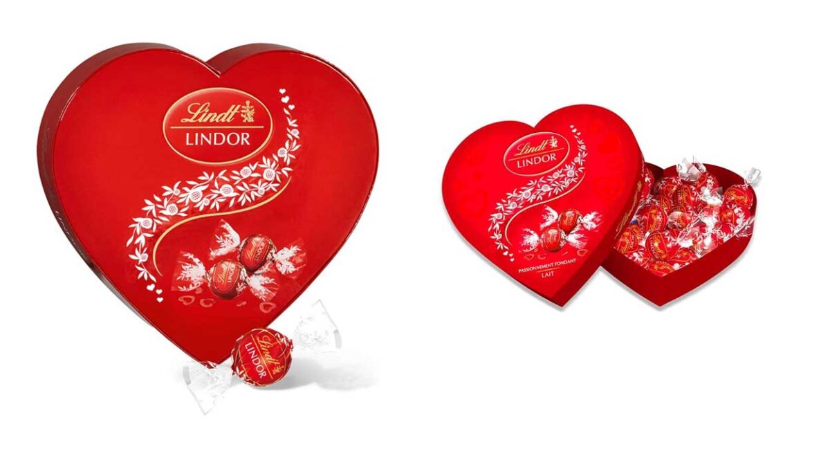 Lata de Bombones Lindt Lindor con forma de corazón de 200 gramos por sólo 6,99€ (30% de descuento)