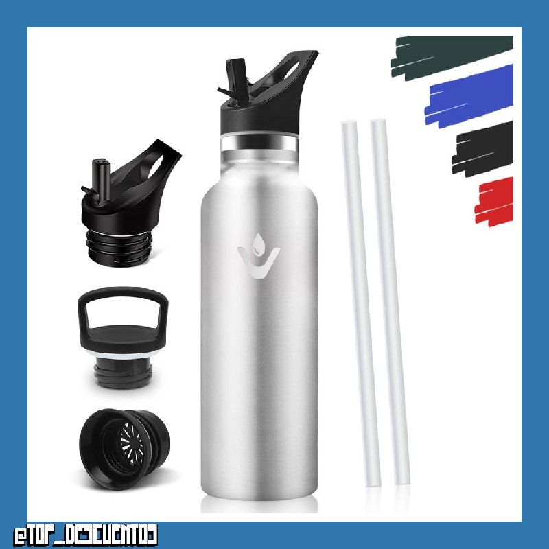 Botella Termical 750ML, Sin BPA, Cantimplora, Acero Inoxidable 18/8, Botella Acero Inoxidable, A Prueba De Fugas Reutilizable, Termo Para Camping, Gimnasio, Escuela, Deportes