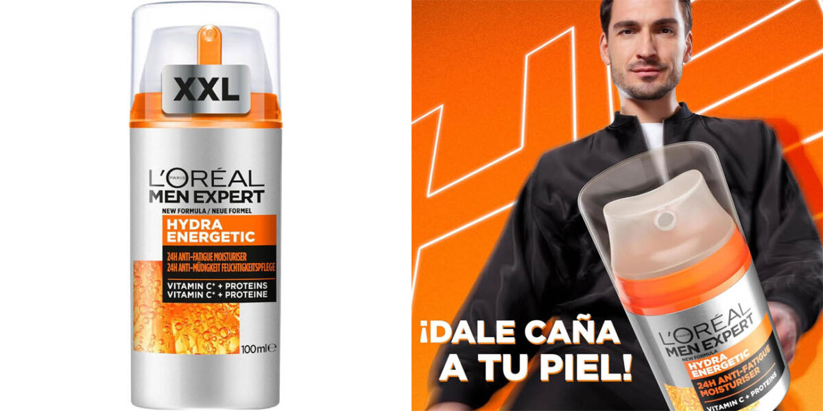 Crema hidratante L'Oreal Paris Men Expert Anti-Fatiga Hydra Energetic tamaño XXL de 100 ml para hombre por sólo 11,85€ (-20%)