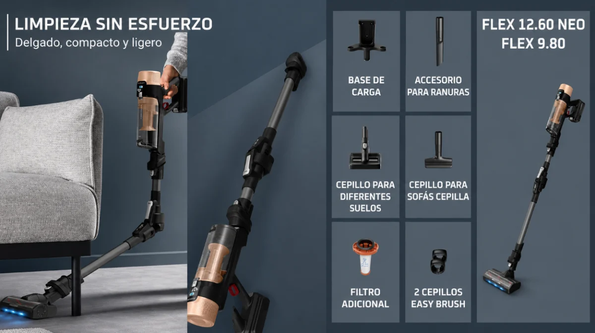 Olvídate del esfuerzo: limpieza potente y sin cables con el Rowenta X-Force Flex 9.80 por sólo 249,99€ con envío gratis (-17%)