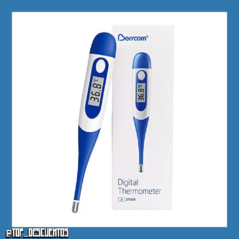 Berrcom Termómetro Digital Flexible para Adultos y Niños, Termómetro Bucal y Antebraquial Termómetro Médico Impermeable con Alarma de Fiebre