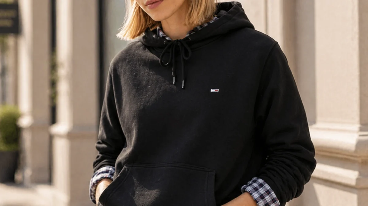 Sudadera con capucha Tommy Jeans Flag Regular Fit para mujer por sólo 47,95€ con envío gratis (40% de descuento)
