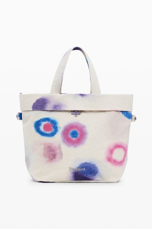 Desigual, Bolso reversible spary grande, Algodon, Rojo, U