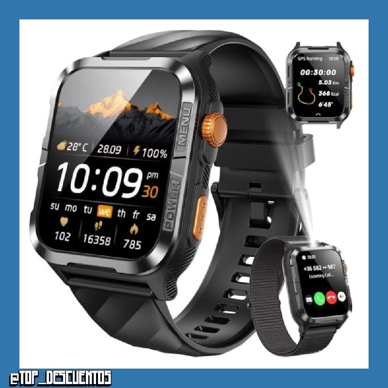 Blackview Smartwatch, 1.83” Reloj Inteligente Hombre con GPS, AI, Linterna