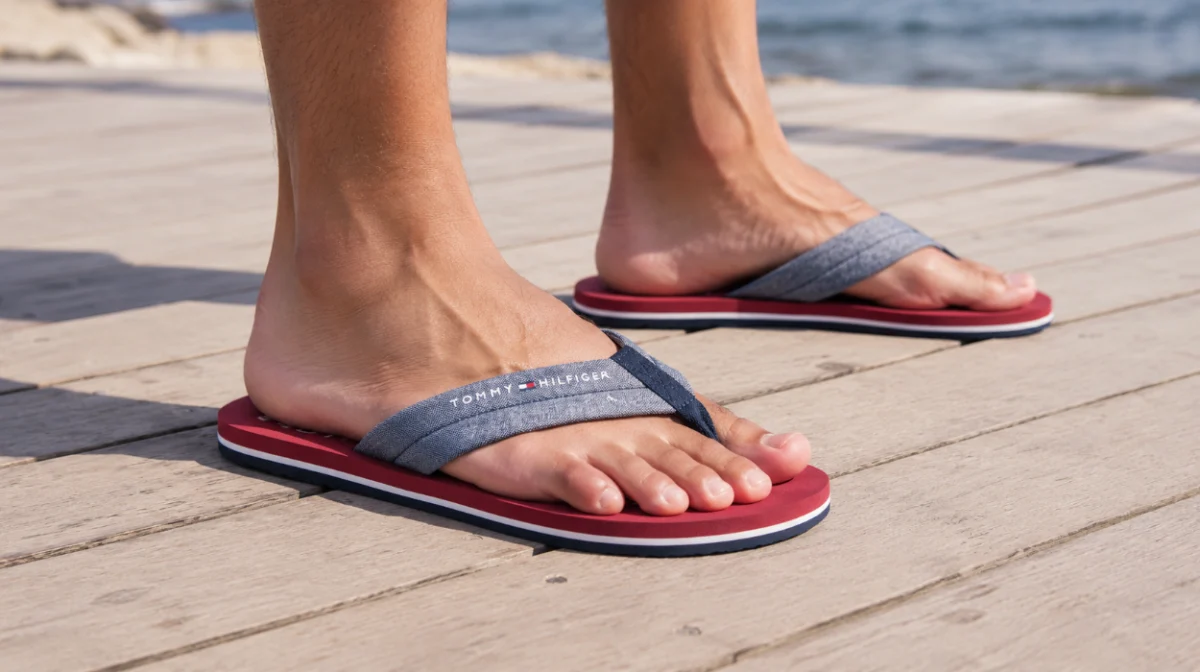 Chanclas Tommy Hilfiger Chambray Beach 100% lino para hombre por sólo 25,95€ (-35%)