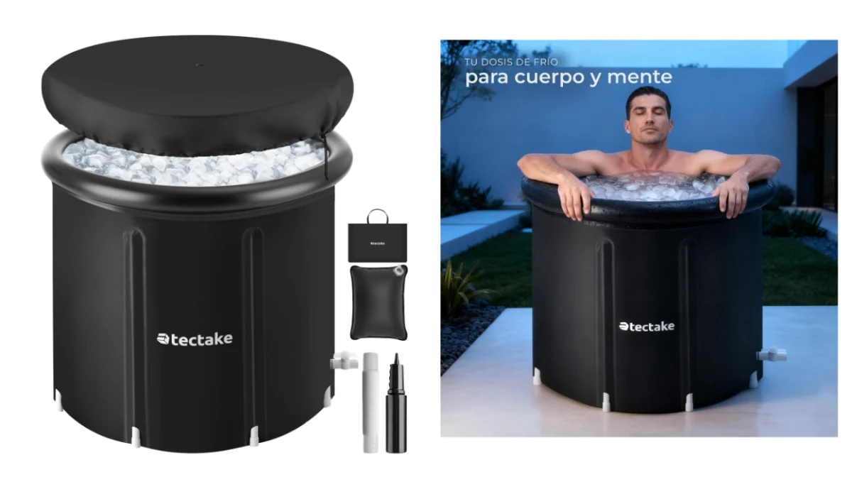 Bañera plegable Tectake para crioterapia fácil de llevar y guardar por sólo 43,99€ con envío gratis (-17%)