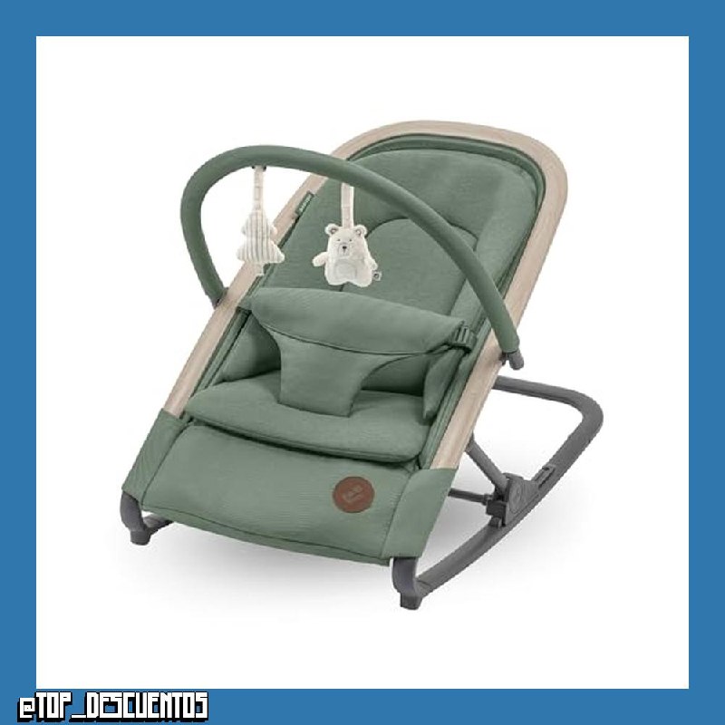 Maxi-Cosi Kori Hamaca Bebé 2 en 1 con arco de juegos, 0-2 años, máx.15 kg, balamcin bebe, 3 posiciones de reclinación una sola mano, ligera y compacta, arnés Easy-in, Eco Care, Beyond Green