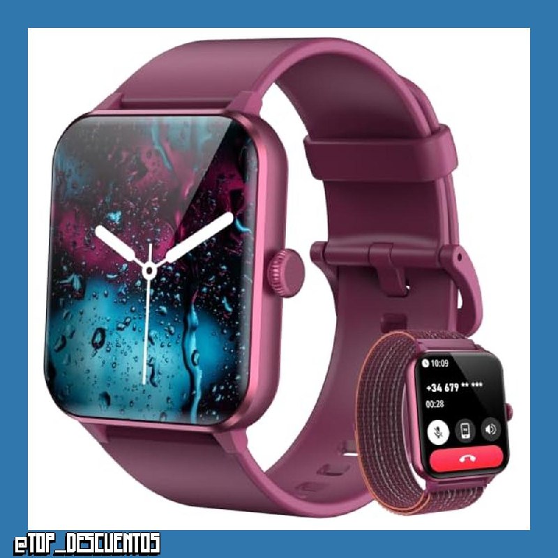 Blackview Smartwatch Mujer (Realizar/Recibir Llamadas), 1.85" Reloj Inteligente Mujer - Pulsómetro/Oxímetro/Sueño, Whatsapp Mensajes, Pulsera Actividad - 100+ Modos Deportivos, Podómetro, Android iOS