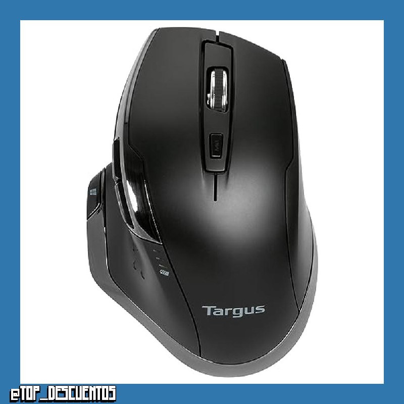 Targus Ratón inalámbrico Ergo Antimicrobiano, ratón ergonómico Que Alivia la tensión de la muñeca, Accesorios para Ordenador para Mano Derecha – Negro, AMW584GL