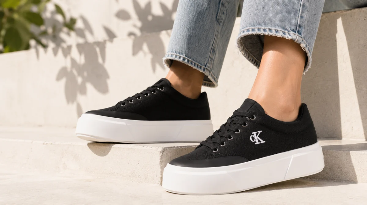 Zapatillas Calvin Klein Flatform Lace Up Canvas para mujer por sólo 59,95€ con envío gratis (-24%)