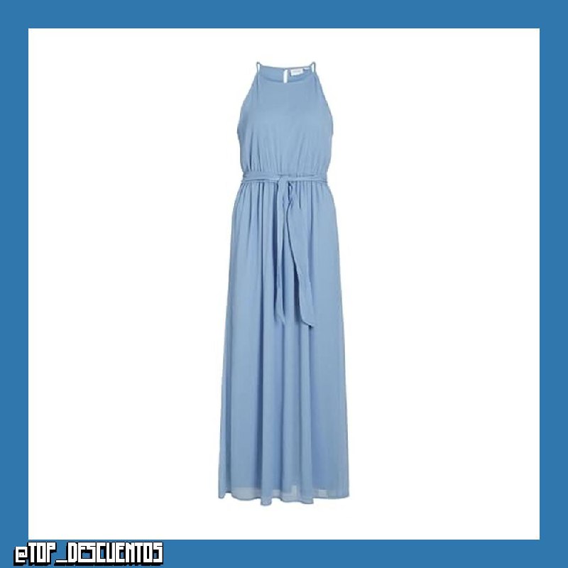 Vila Vifalia S/L Belted Long Dress - Vifalia - Vestido Largo con cinturón Mujer (Pack de 1)