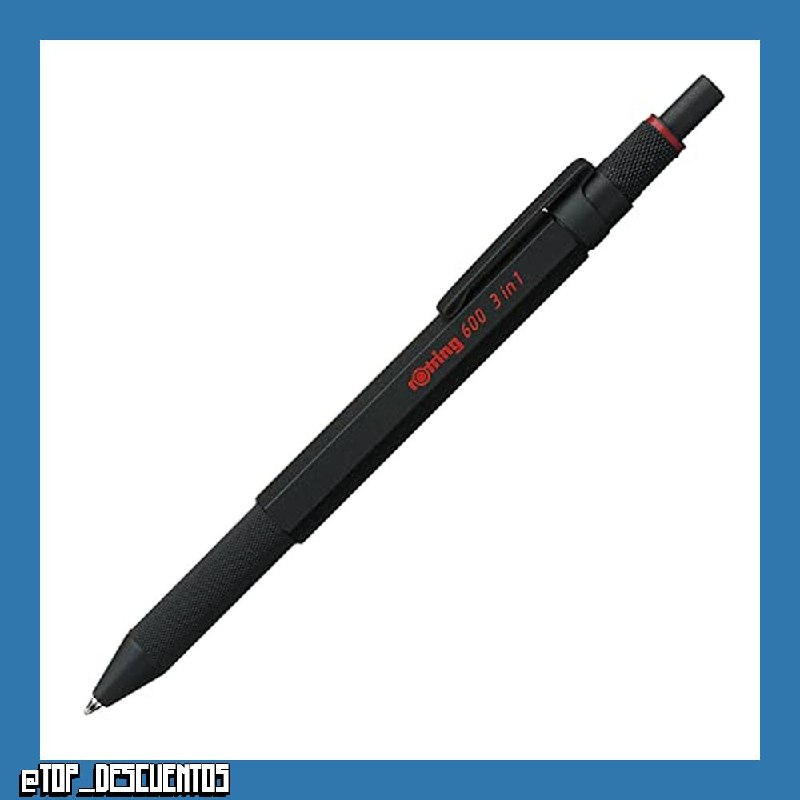 rOtring 600 bolígrafo multicolor y portaminas 3 en 1 | 2 bolígrafos de punta fina (tinta negra y roja) | 1 portaminas (mina de 0,5 mm) | cuerpo negro