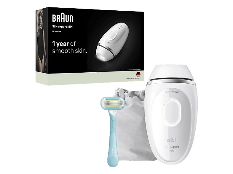 Braun - Depiladora IPL Luz pulsada Silk·expert Mini, PL1114, Depilación en casa,