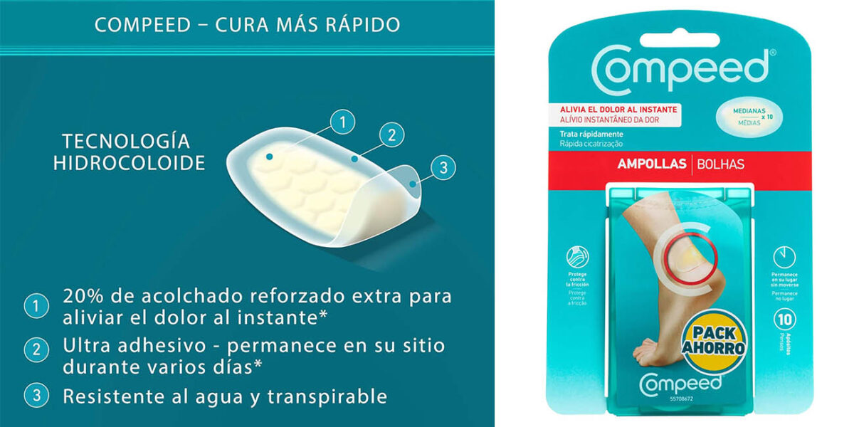 10 Ampollas medianas Compeed por solo 9,21€ (37% de descuento)