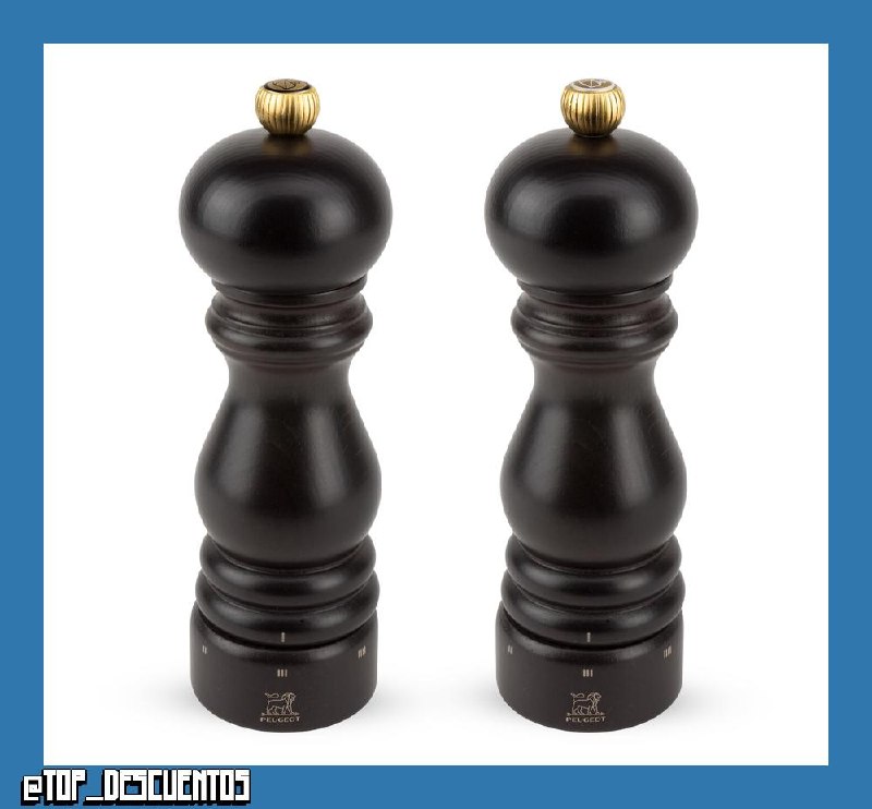 PEUGEOT - Paris u'Select 18 cm Pepper and Salt Mill Set - 6 Predefined Grind Settings - Innovación de sal en polvo, mecanismo de circonio - Madera certificada PEFC - Fabricado en Francia - Acabado