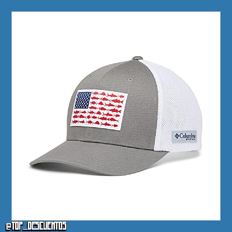 Columbia PFG Fish Flag Mesh Ball Cap, Gorra De Malla para Unisex