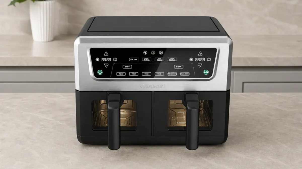 Freidora de aire Cuisinart Air Fryer XXL Doble Zona sin PFAS, 8 raciones y piezas aptas para lavavajillas por sólo 95,70€ con envío gratis (-44%)