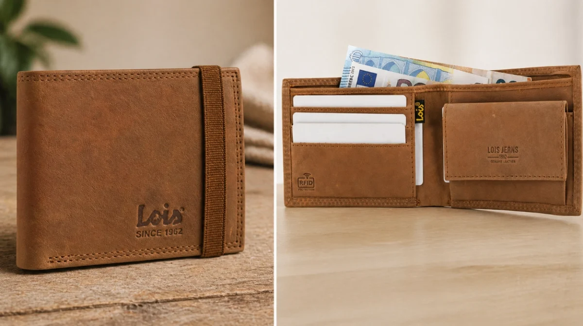 Diseño elegante y de calidad: Esta cartera de piel genuina Lois para hombre hoy baja a menos de 20€ en Amazon
