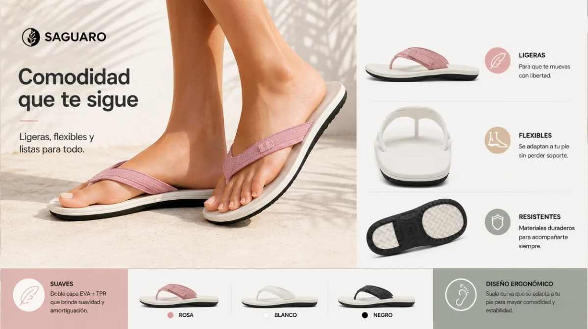 Chanclas cómodas y antideslizantes para mujer: Estas Saguaro arrasan por menos de 17€ en varios colores