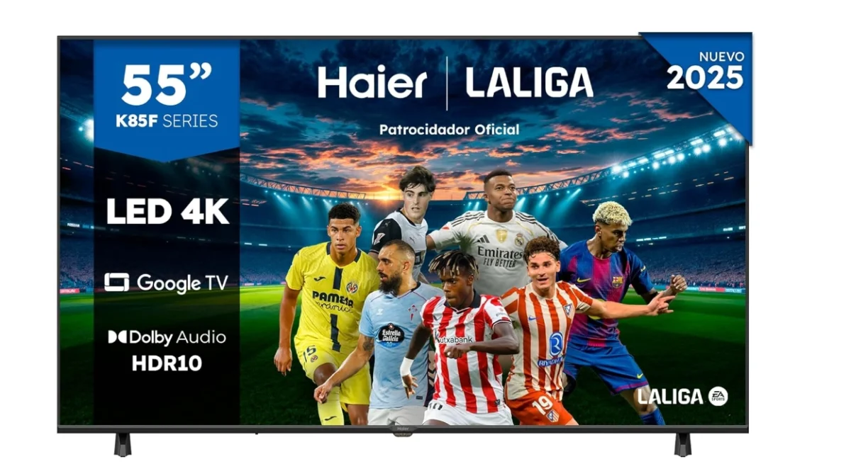Smart TV Haier QLED 4K UHD H55K85FUX de 55" por sólo 243,06€ con cupón y envío gratis (18% de descuento)